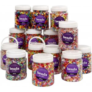 Kunststoffperlen - gemischte Farben - 16 x 700 ml Kunststoffperlen - gemischte Farben - 16 x 700 ml