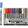 Glas- und Porzellanmarker - gemischte Farben - halbopak - 1-2 mm - 12 Stk