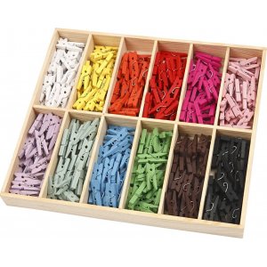 Mini-Wäscheklammern - gemischte Farben - 12 x 24 Stk Mini-Wäscheklammern - gemischte Farben - 12 x 24 Stk