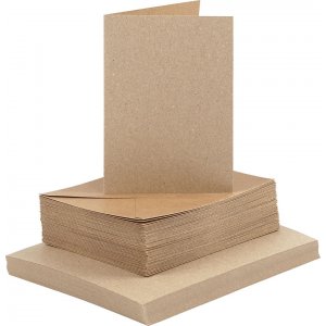 Karten und Umschläge - Natur - 11,5 x 16,5 cm - 50 Sets Karten und Umschläge - Natur - 11,5 x 16,5 cm - 50 Sets
