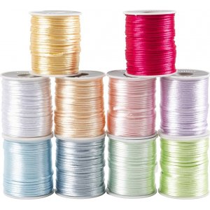 Satinschnur - Pastellfarben - 10 x 50 m Satinschnur - Pastellfarben - 10 x 50 m