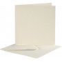 Postkarte mit Umschlag - gebrochenes Wei - 12,5 x 12,5 cm - 10 Stk