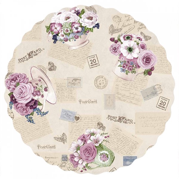 Plane PVC Runde Blumen/Buchstaben - Rosa