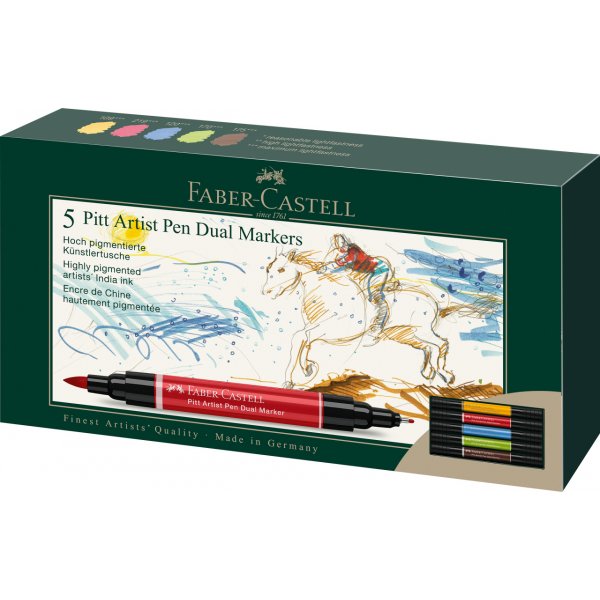 Zeichenstift - Faber-Castell - Pitt Artist Dual Marker - 5 Stk