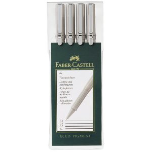 Zeichenstiftset Faber-Castell Ecco Pigment - 4 Stifte Zeichenstiftset Faber-Castell Ecco Pigment - 4 Stifte