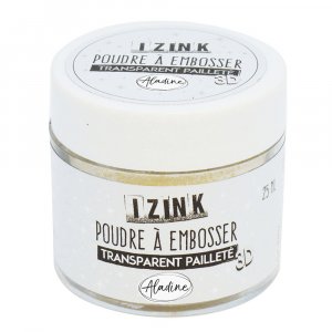 Prägepulver Izink mit Pailletten 25 ml Prägepulver Izink mit Pailletten 25 ml