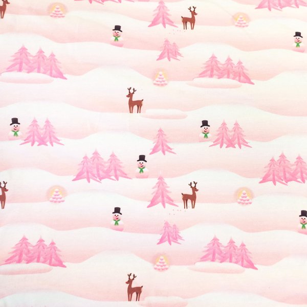 Gemusterter Jersey 145 cm - Winterland - Rosa Gemusterter Jersey 145 cm - Winterland - Rosa