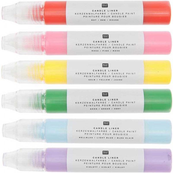 Lichtstift - RICO Design - Regenbootfarben - 6 Stk