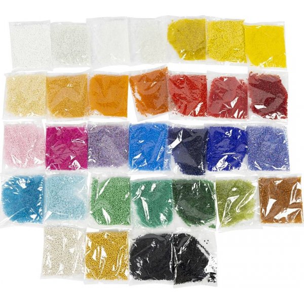 Rocailleperlen - gemischte Farben - 32 x 100 g