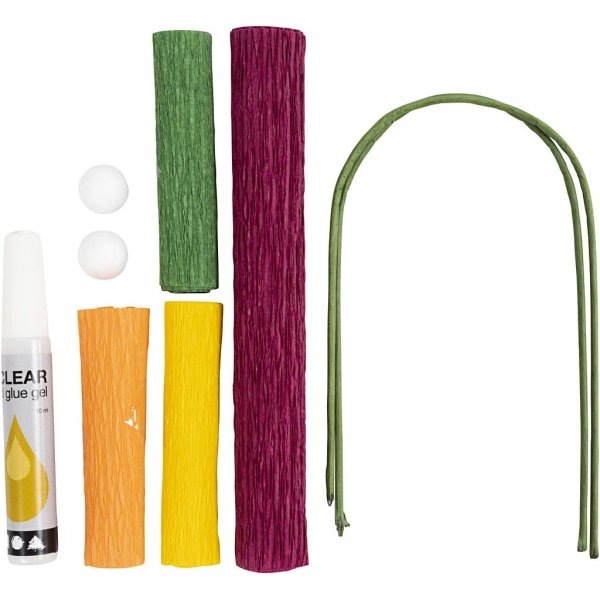 Mini-DIY-Kit Krepppapier - Mohn