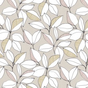 Wachstuch PVC Blätter - Beige Wachstuch PVC Blätter - Beige