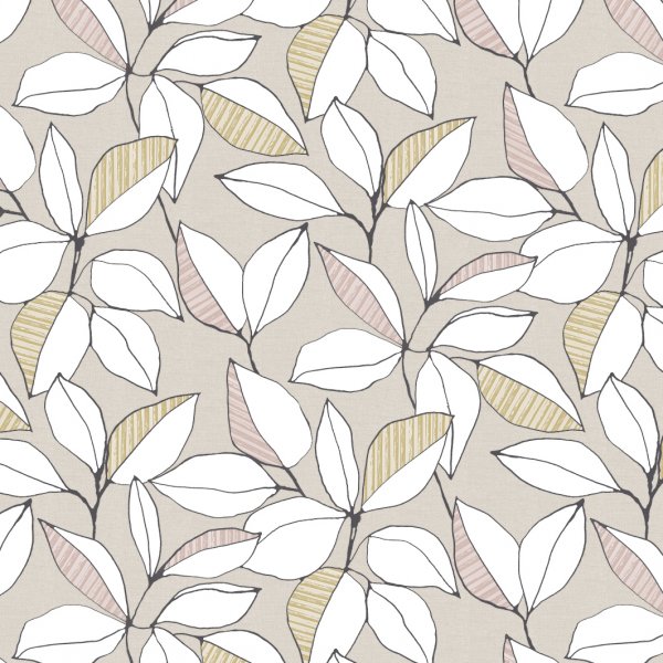 Wachstuch PVC Bltter - Beige