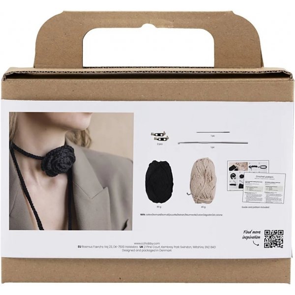 Mini DIY Kit Hkeln, Tasche mit Rose