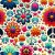 Blomsterpeace - blau/orange