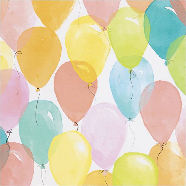 Geschenkpapier - Pastellfarben - Luftballons - 100 m
