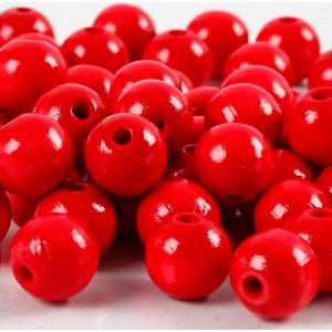 Holzperlen - Ø10 mm - rot - 20 g Holzperlen - Ø10 mm - rot - 20 g