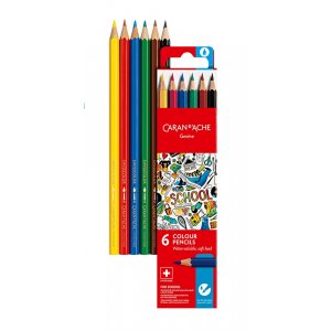 Schulset Caran d'Ache Wasserlösliche Buntstifte - 6 Farben Schulset Caran d'Ache Wasserlösliche Buntstifte - 6 Farben