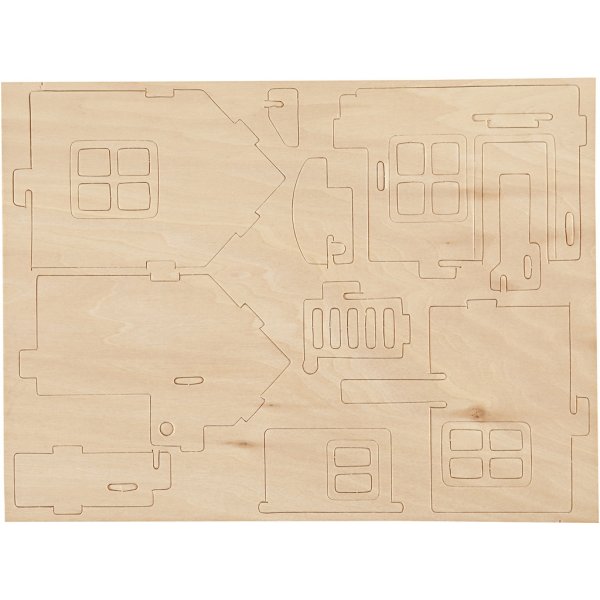 3D-Konstruktionsfigur - Haus mit Terrasse 3D-Konstruktionsfigur - Haus mit Terrasse
