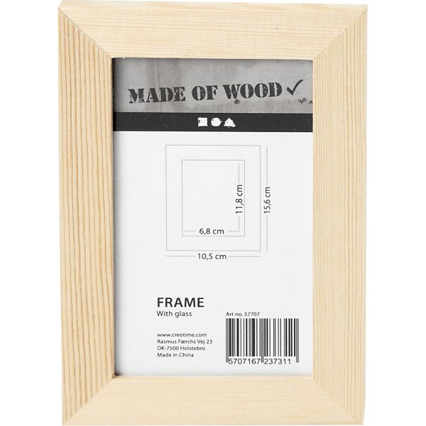 Holzrahmen mit Glas - 10,5 x 15,6 cm