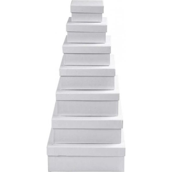 Quadratische Boxen - wei - 7 Stk