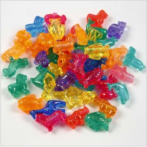 Kunststoffperlen - kräftige Farben - transparent - 125 ml Kunststoffperlen - kräftige Farben - transparent - 125 ml