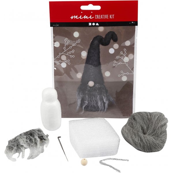 Mini-DIY-Kit - grau meliert - Weihnachtsmann