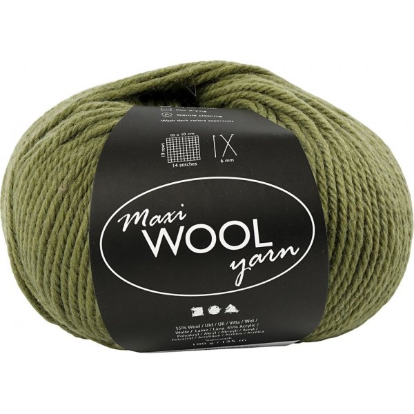 Wollgarn - olivgrn - 100 g
