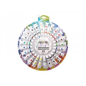 Runde Acrylplatte in Farbe, 24 x 12 ml