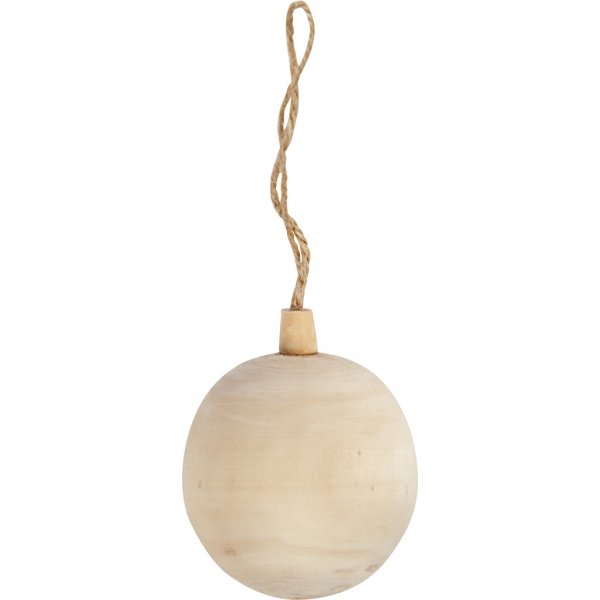 Weihnachtskugel aus Holz mit Aufhngung - 6,4 cm