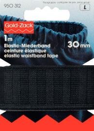 Gummiband in der Taille schwarz - 1m Gummiband in der Taille schwarz - 1m