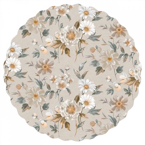 Plane PVC Round Flower - Beige