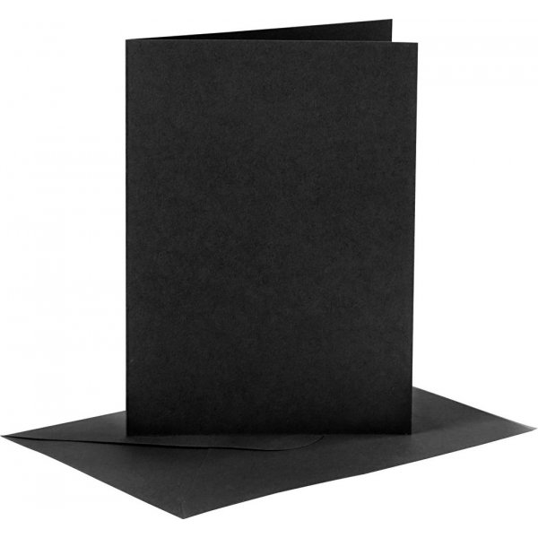 Karten und Umschlge - Schwarz - 11,5 x 16,5 cm - 4 Sets