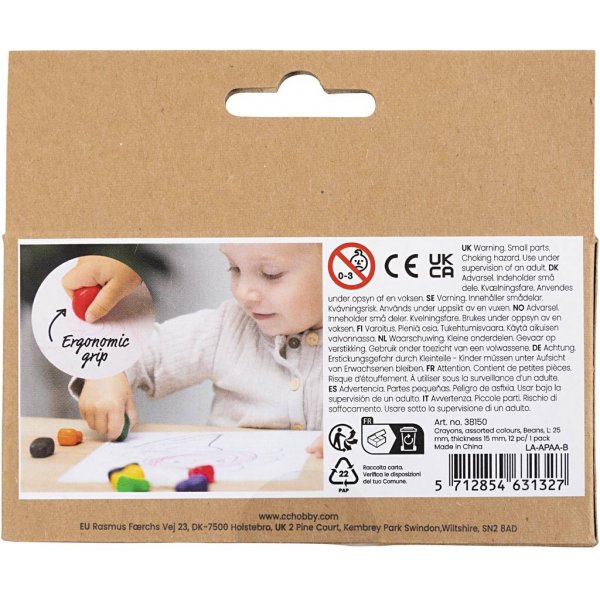 Buntstifte - gemischte Farben - Bohnen - 12 Stk