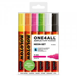 Acrylmarker One4All 4mm 6 Stifte - Neon Acrylmarker One4All 4mm 6 Stifte - Neon