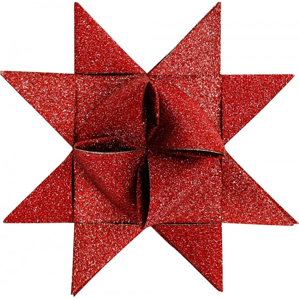 Sternstreifen - Rot - Glitzer, Lack - 6,5+11,5 cm - 40 Streifen