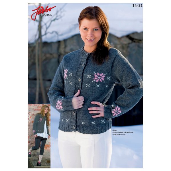 Strickanleitung - Damen-Cardigan mit Schneeflocken