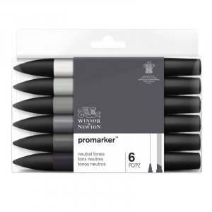 ProMarker W&N - Neutrale Töne, 6 Stifte ProMarker W&N - Neutrale Töne, 6 Stifte