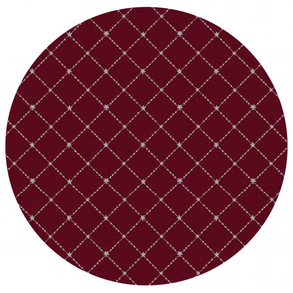 Wachstuch PVC rund quadratisch - Rot/Silber
