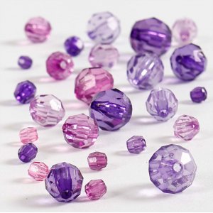 Harmony facettierte Kunststoffperlen - gemischt - lila - 45 g Harmony facettierte Kunststoffperlen - gemischt - lila - 45 g