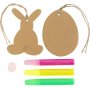 Mini-DIY-Dekorationsset, Ei und Kaninchen