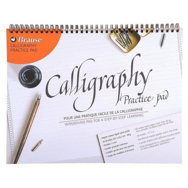 Kalligraphieblock 80g 30 Blatt cremefarben liniert - A3