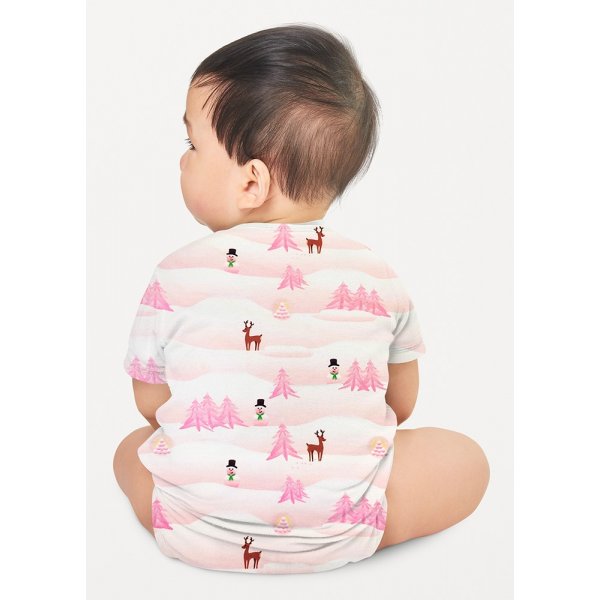 Gemusterter Jersey 145 cm - Winterland - Rosa