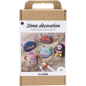DIY Kit Steindekoration, gemischte Farben, Monster DIY Kit Steindekoration, gemischte Farben, Monster