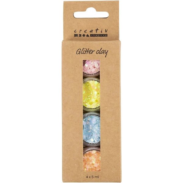 Glitzerknete, Pastellfarben 4x5 ml