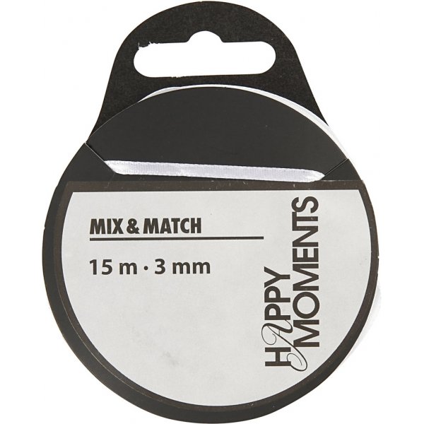 Satinband - Wei - B3 mm - 15 m