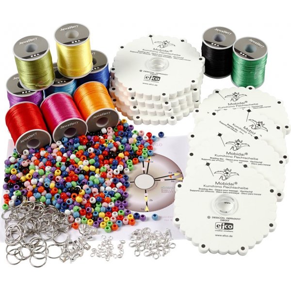 Kumihimo-Klassenzimmer-Set - Neonfarben - leuchtende Farben