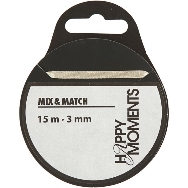 Satinband - gebrochenes Wei - B3 mm - 15 m