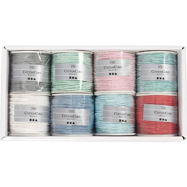 Baumwollschnur - gemischte leuchtende Farben - 8x40 m