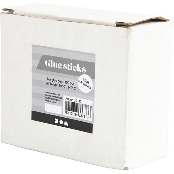 Klebestifte fr Mini-Klebepistole - Gold - Grn - Rot - Silber - Glitzer - L10 cm - 100 Stk