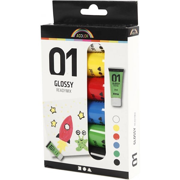 Schulfarbe - Acryl - Standardfarben - glnzend - 6 x 20 ml